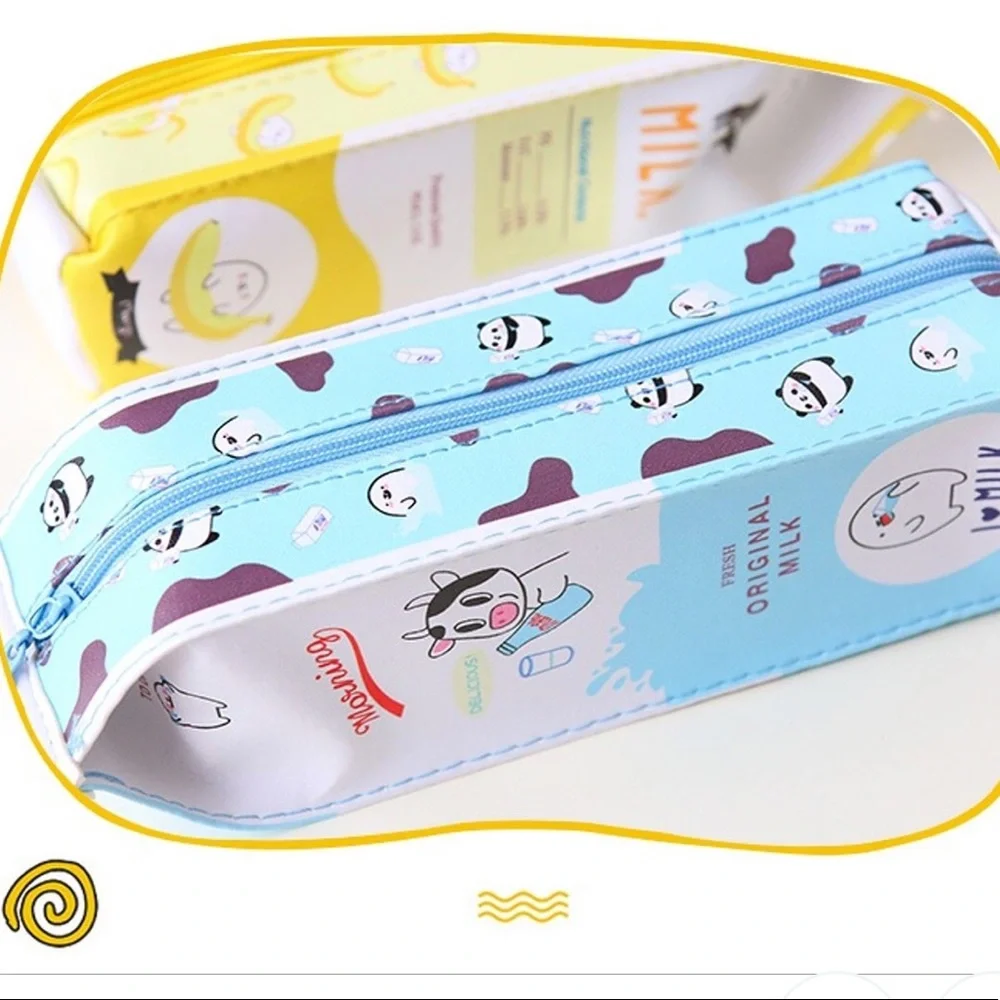 Cute Kawaii Strawberry Milk School Travel Pencil Case Pouch